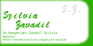 szilvia zavadil business card